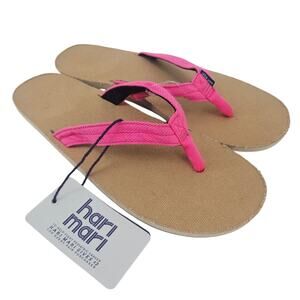 NEW Hari Mari Neon Pink Flip Flop Sandal Shoe Women's 11 Barbie core Boho